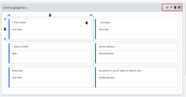 section editing menu