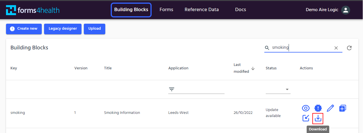 download building block definition