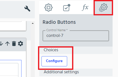 radio buttons choices