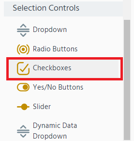 controls menu checkboxes selected